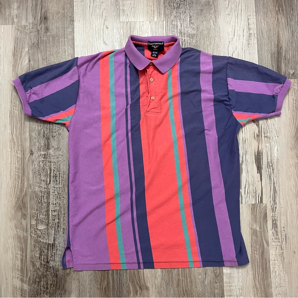 Vintage Chesterfield Men’s Striped Polo Size Large Multicolor